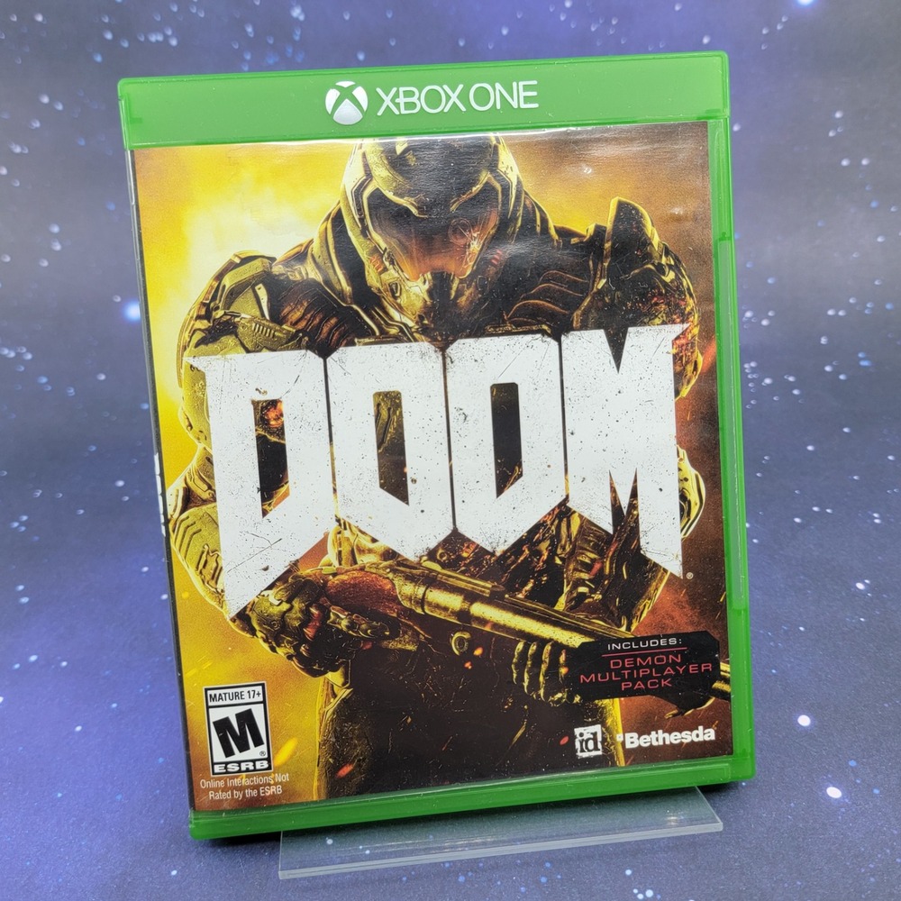 Doom Xbox One 2016 Bethesda id Software First Person Shooter Game Disc Case